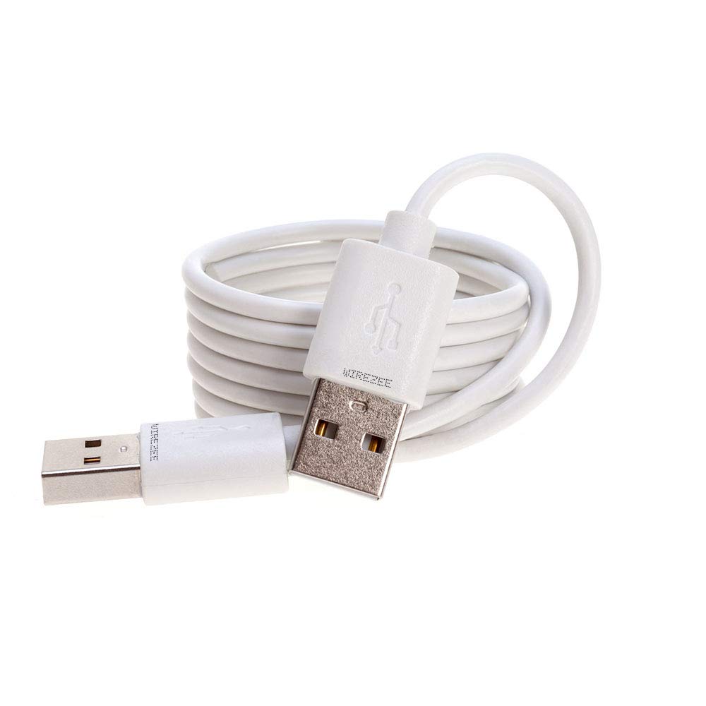 WireZee USB 2.0 Type A Male to Male Cable, 3FT, White, Nickel Material, Model 810008242728