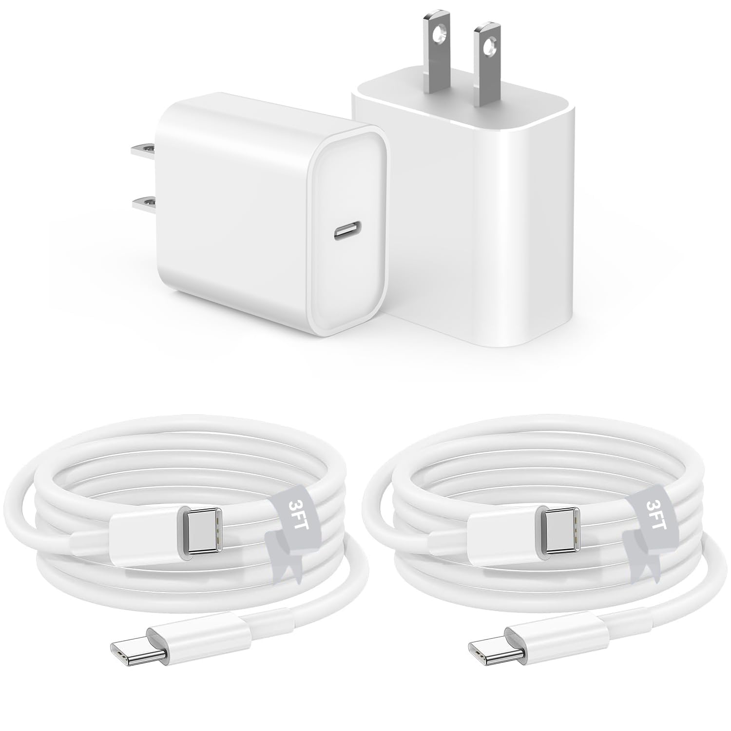 2Pack Usb C Fast Charger For Ipad Pro 12.9/11 In 2022/2021/2020/2018,Ipad 10Th,Ipad Air 4Th/5Th 10.9',Ipad Mini 6Th Generation,Ipad Charger Fast Charging Wall Charger Block With 3Ft Usb C To C Cable