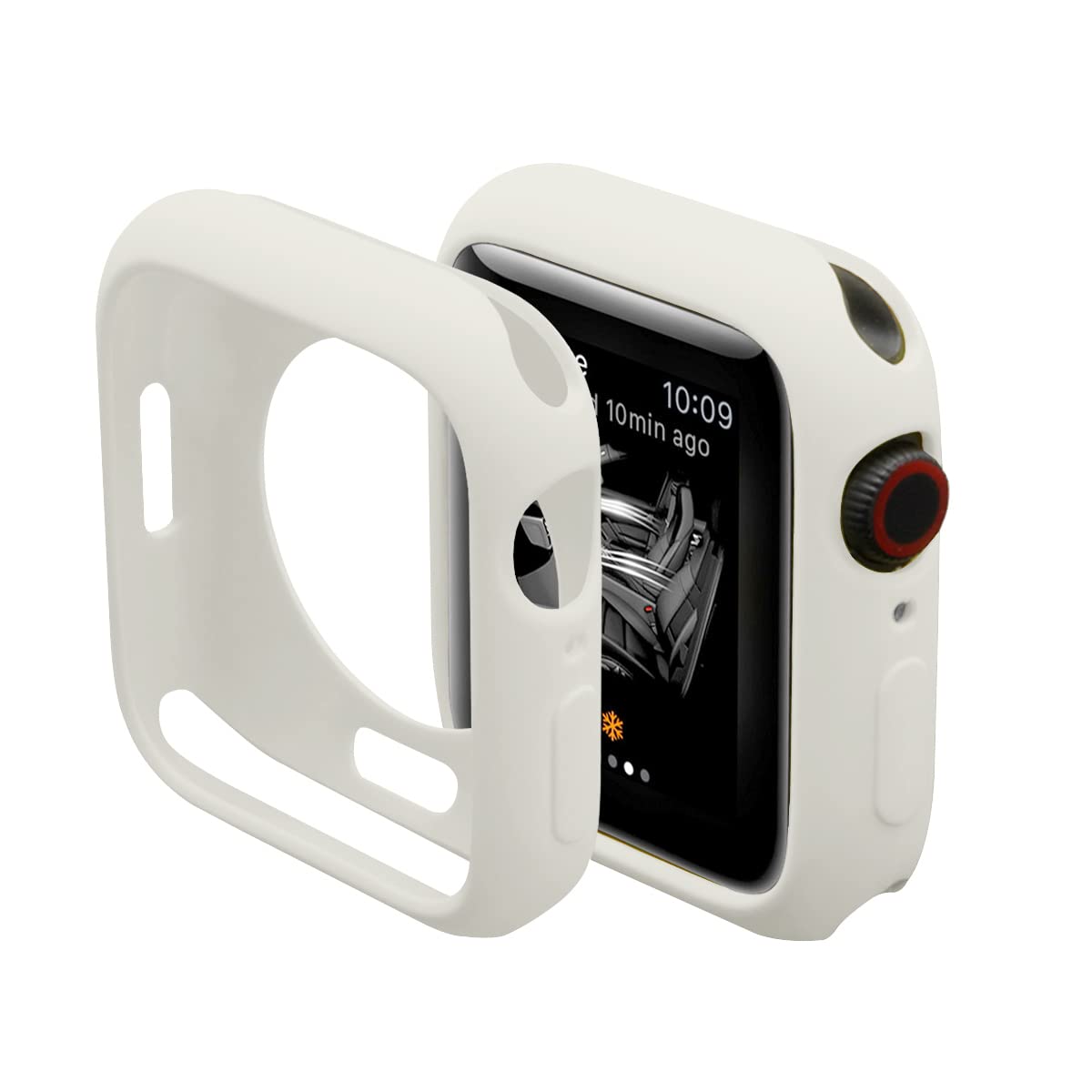 Hontao Ultra Thin Soft Tpu Shockproof Bumper Case For Iwatch Apple Watch Series 9/8/7 Antique White 45Mm