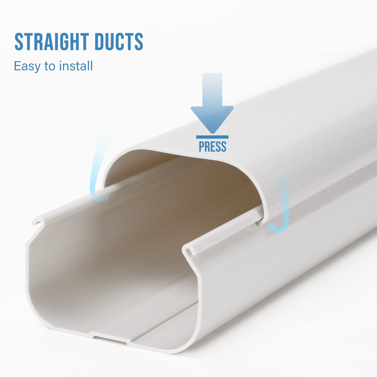 Hoxha 3'' W 10Ft L Mini Split Line Set Cover Kit Air Conditioners Decorative Pvc Slim Line Cover For Central Ac & Heat Pumps Sys