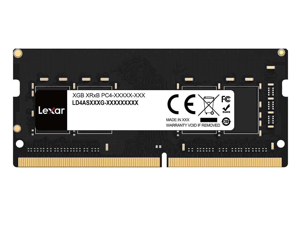 Lexar 16Gb Single Ddr4 Sodimm Ram 3200Mt/S Cl22 260 Pin Laptop Memory, Black (Ld4As016G B3200Gsst)