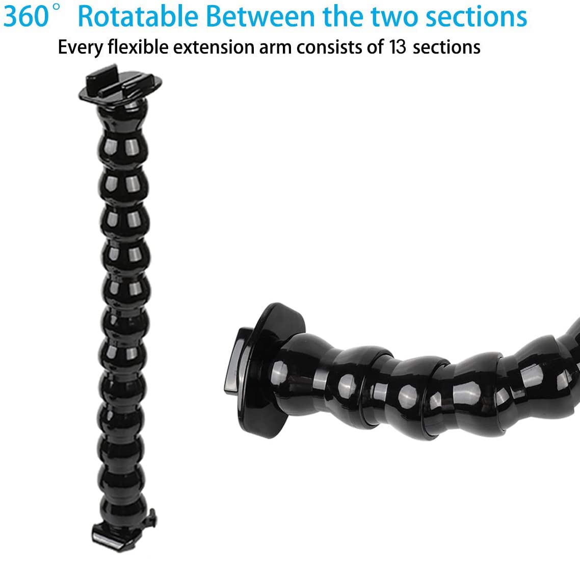 Jaws Flex Clamp Smartphone Mount With Adjustable Gooseneck(13 Sections) Compatible With Iphone Samsung,And Gopro Hero 9,8,7,6,5,4, 3+, 2, 1, Dji Osmo Action Camera Mounts And Most Action Cameras