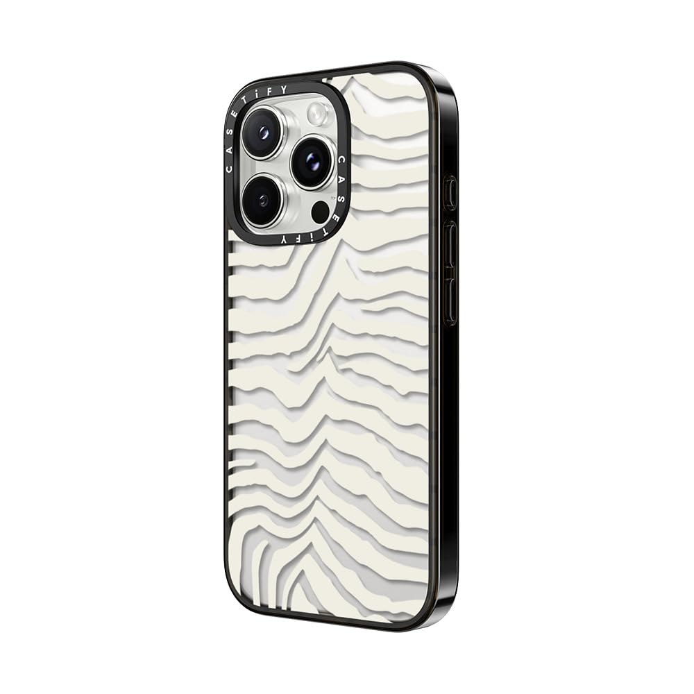 Casetify Compact Case For Iphone 16 Pro Max [Lightweight / 4 Ft. 2X Military Grade Drop Protection/Slim]   Zebra Stripe   Clear