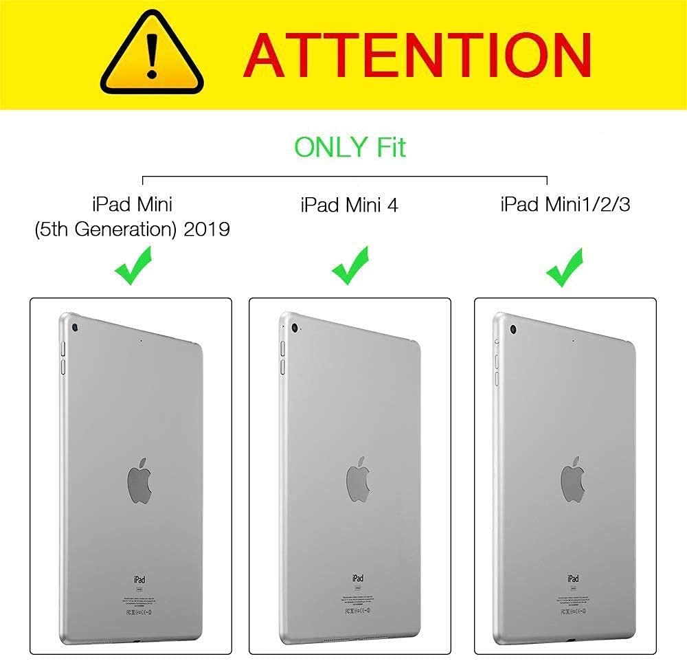 Som Lam For Ipad Mini Case, Ipad Mini 1 2 3 4 5 Case And Coasters Set, Pu Leather Folio Case Smart Cover With Stand & Auto Wake