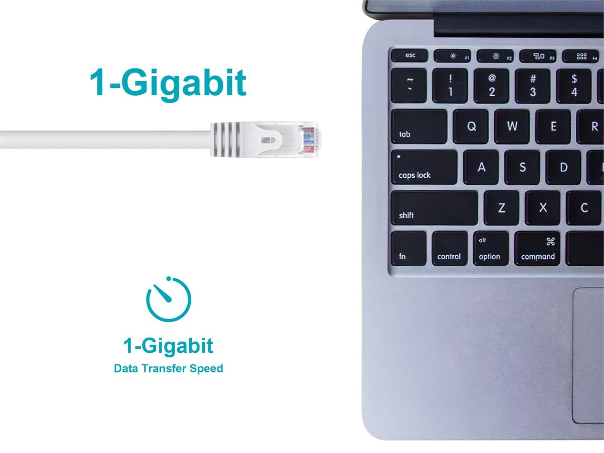 Monoprice Cat6 14Ft White Patch Cable Utp 24Awg 550Mhz Pure Bare Copper Snagless Rj45 Flexboot Series Ethernet Cable