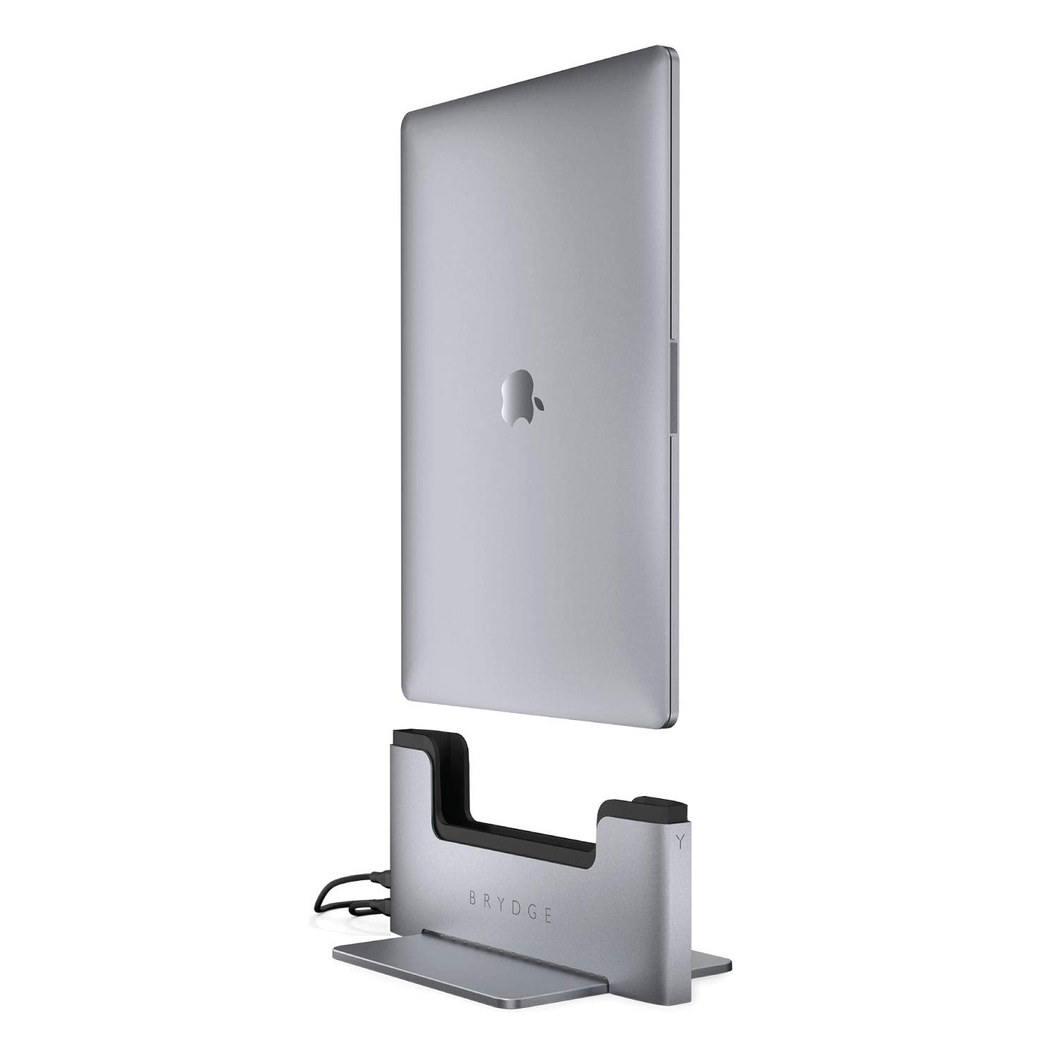 Brydge Space-Saving Laptop Stand | Vertical Docking Station Compatible with 15-inch MacBook Pro (2016-2019), 2 x Thunderbolt 3 P
