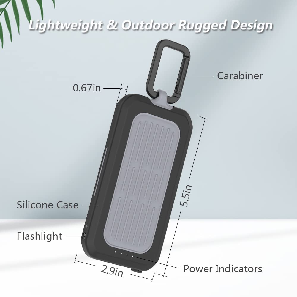 Xwin 10000Mah Waterproof Power Bank: Outdoor Portable Fast Charger With Usb C Pd 20W, Ip67 Rugged Heavy Duty And Flashlight For