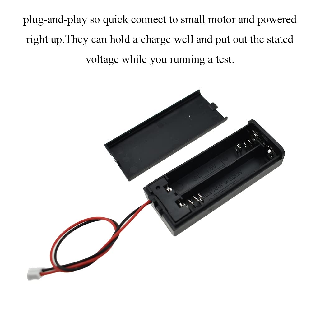 Hahiyo 2Xaaa Battery Holder With Jst Connector Portable Supply Quick Swap Securely Lids Convenient On/Off Switch Plastic Batteri