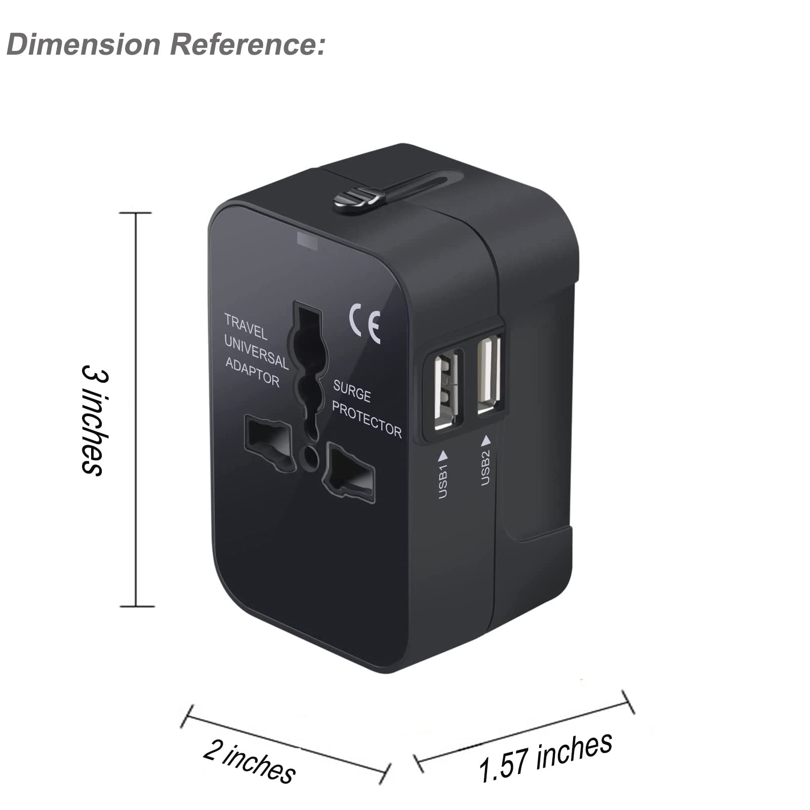 Vishui Premium Travel Adapter, Portable Universal All In One Worldwide Power Adapter, European Travel Plug Adapter, Power Conver