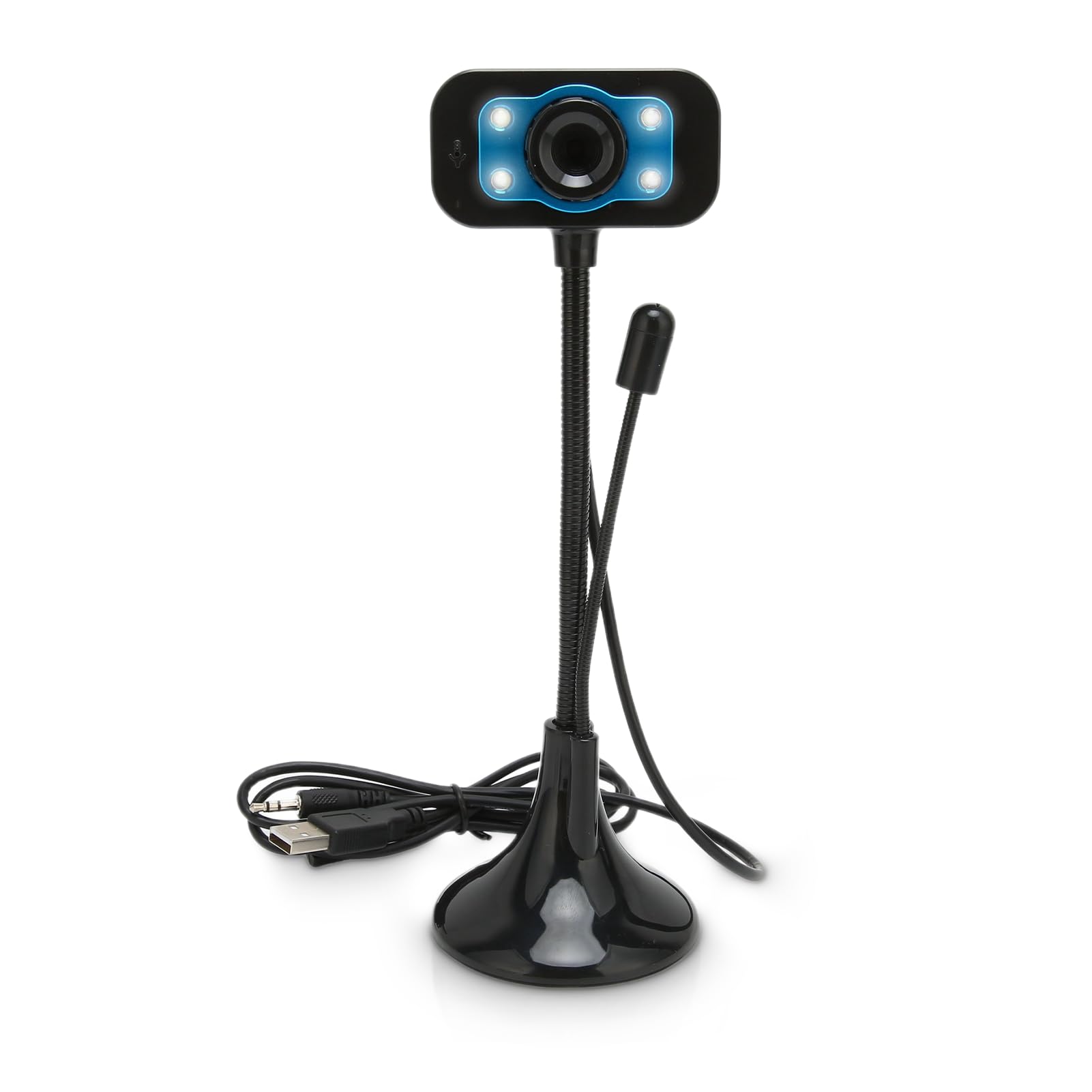 Streaming Webcam, USB Manual Focus Web Camera with LED Fill Light and Microphone, External CMOS Streaming Camera, for 7 Vista fo
