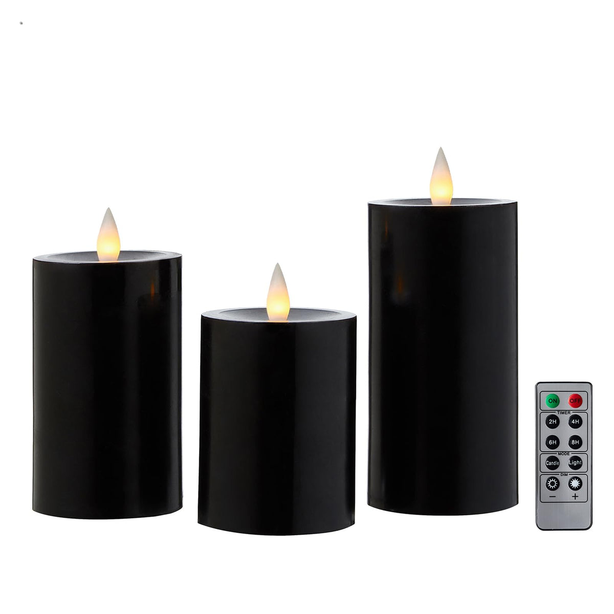 Cozierglow Flameless Pillar Candles Flickering With Remote Timer, Battery Operated Led Candles Up To 400 Hours, 3D Moving Flame 