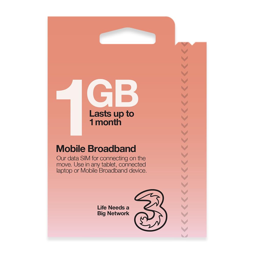UK Three 1GB/30 Days Europe Sim Card in 42 Countries. Free SIMS No Registration Needed! Roaming Saver!