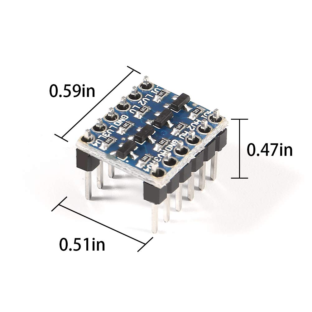 Aceirmc 12Pcs 4 Channels Iic I2C Logic Level Converter Bi-Directional Module 3.3V To 5V Shifter For Arduino