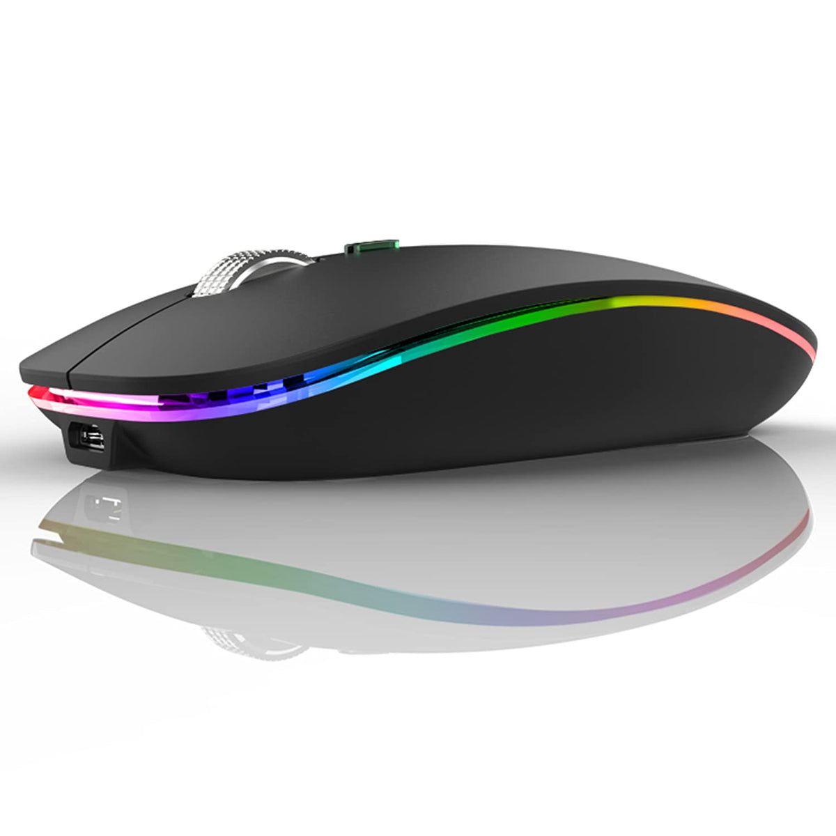 Uiosmuph Led Wireless Mouse, G12 Slim Rechargeable Silent Mouse, 2.4G Portable Usb Optical Computer Mice With Usb Receiver And T
