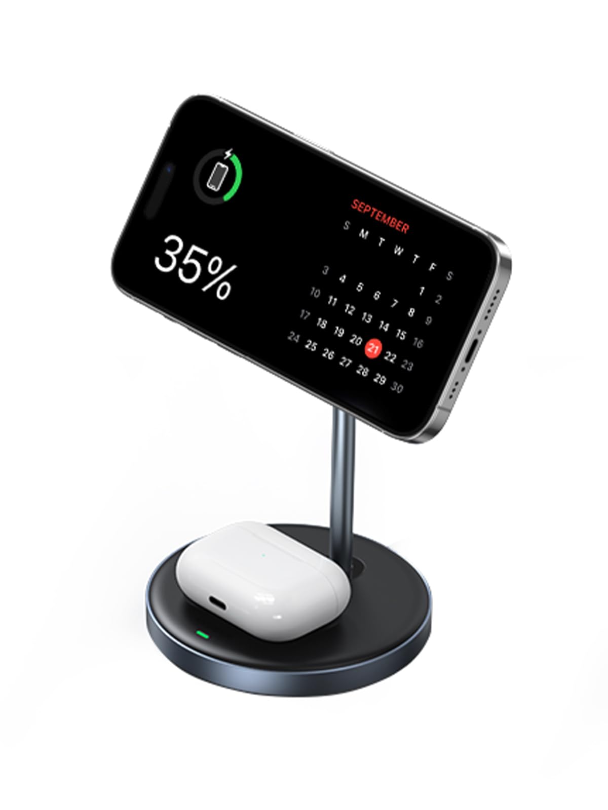 Ugreen 2 In 1 Magnetic Wireless Charging Station, Compatible With Magsafe Charging Stand, Wireless Charger With 3 Ft Usb C Cable