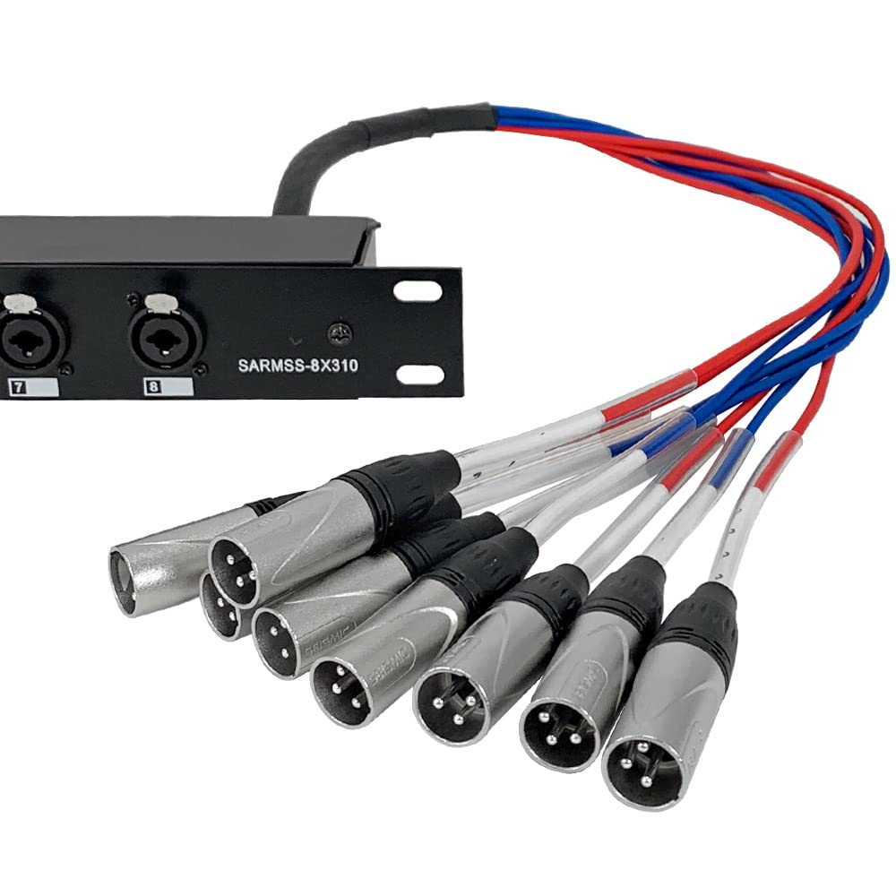 Seismic Audio Sarmss 8X310 8 Channel Xlr Trs Combo Splitter Snake Cable   3' And 10' Xlr Trunks