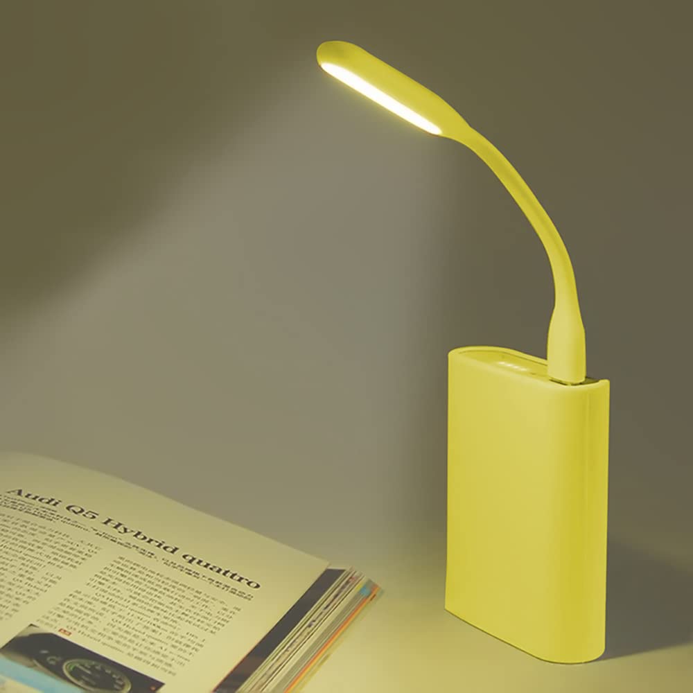 Soseelnee Mini Flexible USB LED Reading Light Portable Silicone Yellow (2 Pack)