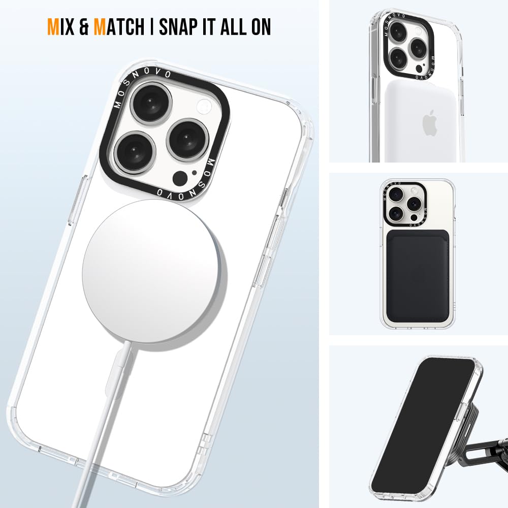 Mosnovo Case For Iphone 15 Pro, [Compatible With Magsafe] [Buffertech 6.6Ft Military Grade Drop Protection] [Anti Peel Off Tech]