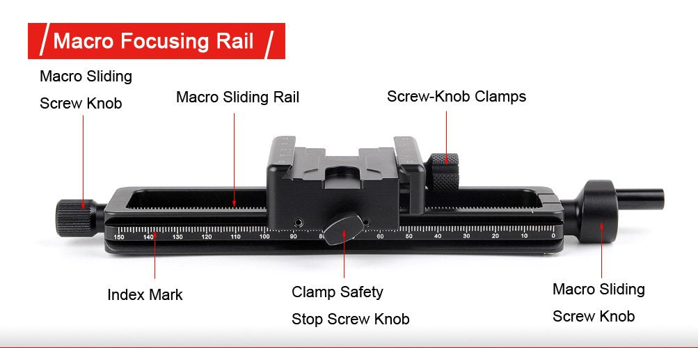 Sunwayfoto Mfr 150S Wormdrive Macro Rail W Arca / Rrs Compatible Clamp For Precision Focus