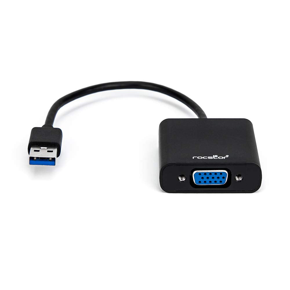 Rocstor Premium USB to VGA Adapter - USB 3.0 to VGA external USB Video Graphics Adapter for PC and Mac- Resolutions Up to 1920x1