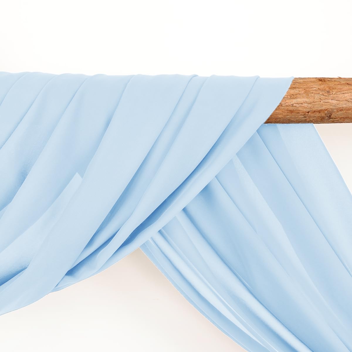 Linxtar 1 Panel Baby Blue Wedding Arch Drapery 6 Yards Long And 30'' Wide Sheer Chiffon Wedding Arch Draping Fabric For Party Ba