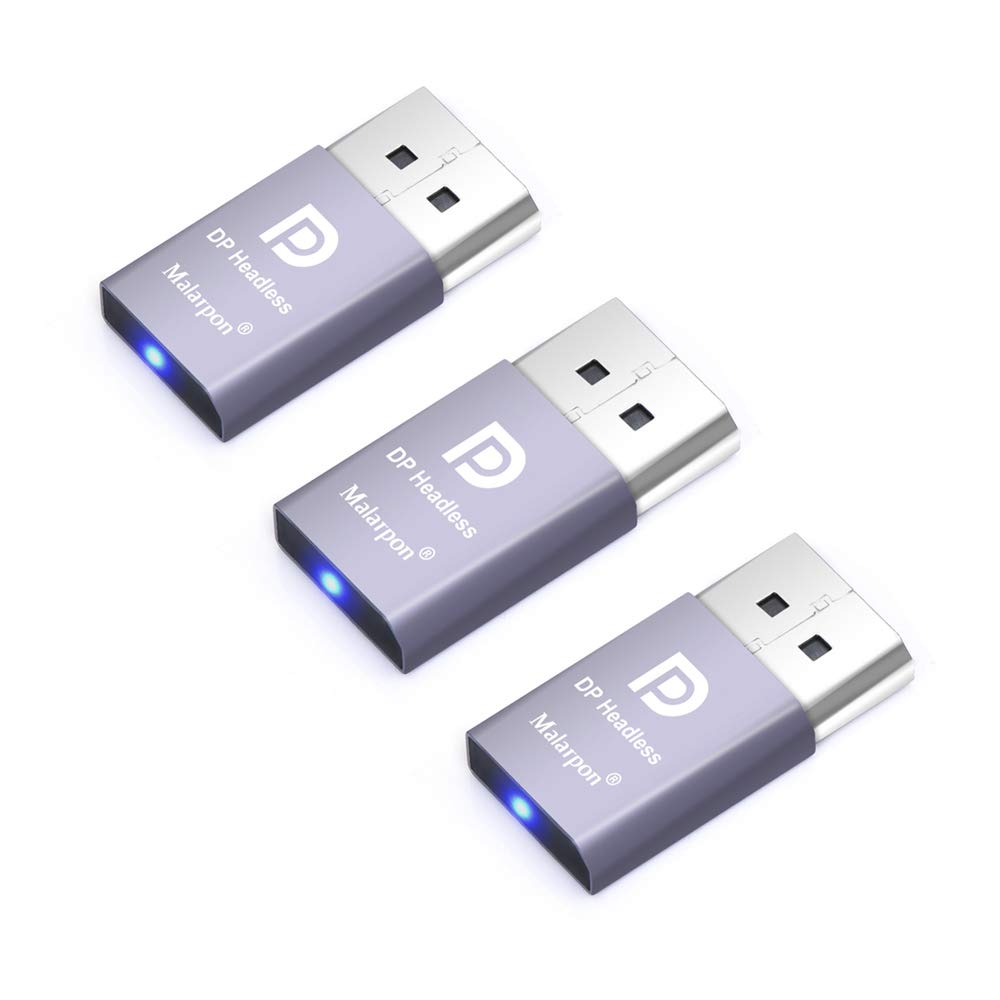 Malarpon Dispalyport Headless Ghost Display Emulator With Blue Light For Pc 4K Dp Dummy Plug (Fit Headless 1080@60Hz 3840X2160@1