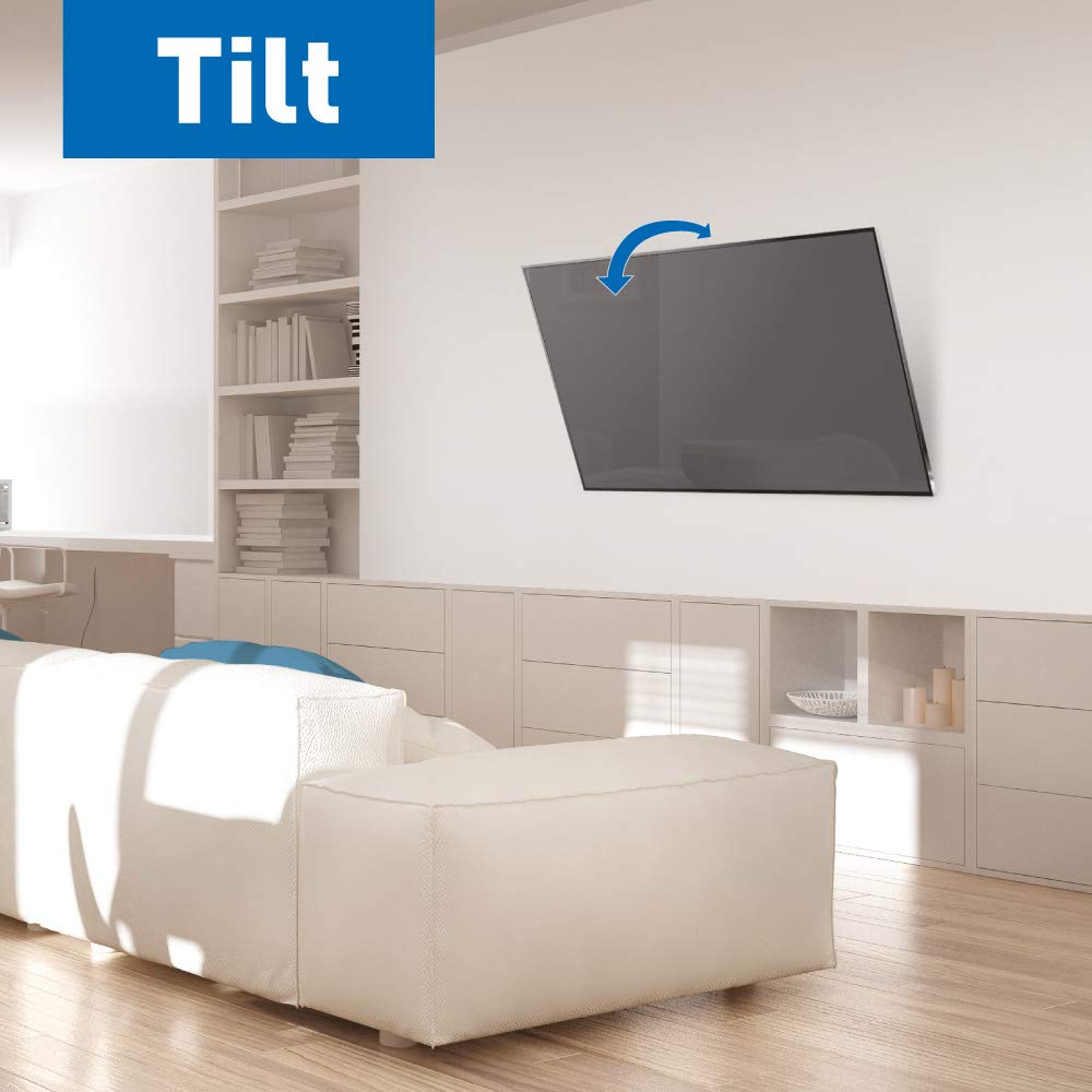 Barkan Tv Wall Mount, 13 90 Inch Tilt Flat/Curved Screen Bracket, Holds Up To 132Lbs, Auto Lock Patented, Extendable Wall Plate