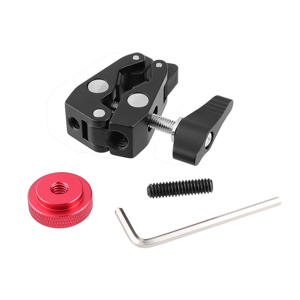 Kayulin Crab Clamp Holder With 1/4'' Screw Adapter For Studio Flash Light Camera Tripod (Black)
