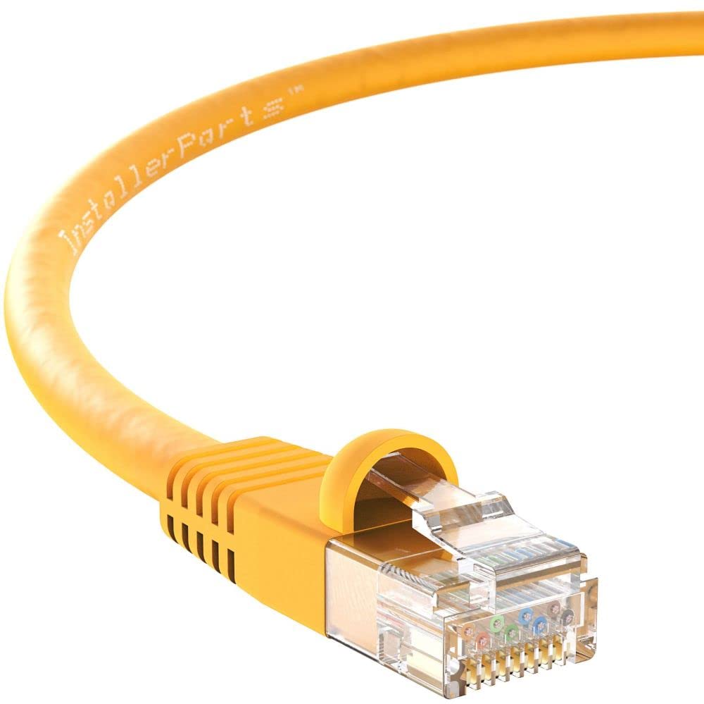 Installerparts (10 Pack Ethernet Cable Cat5E Cable Utp Booted 2 Ft   Yellow   Professional Series   1Gigabit/Sec Network/Interne