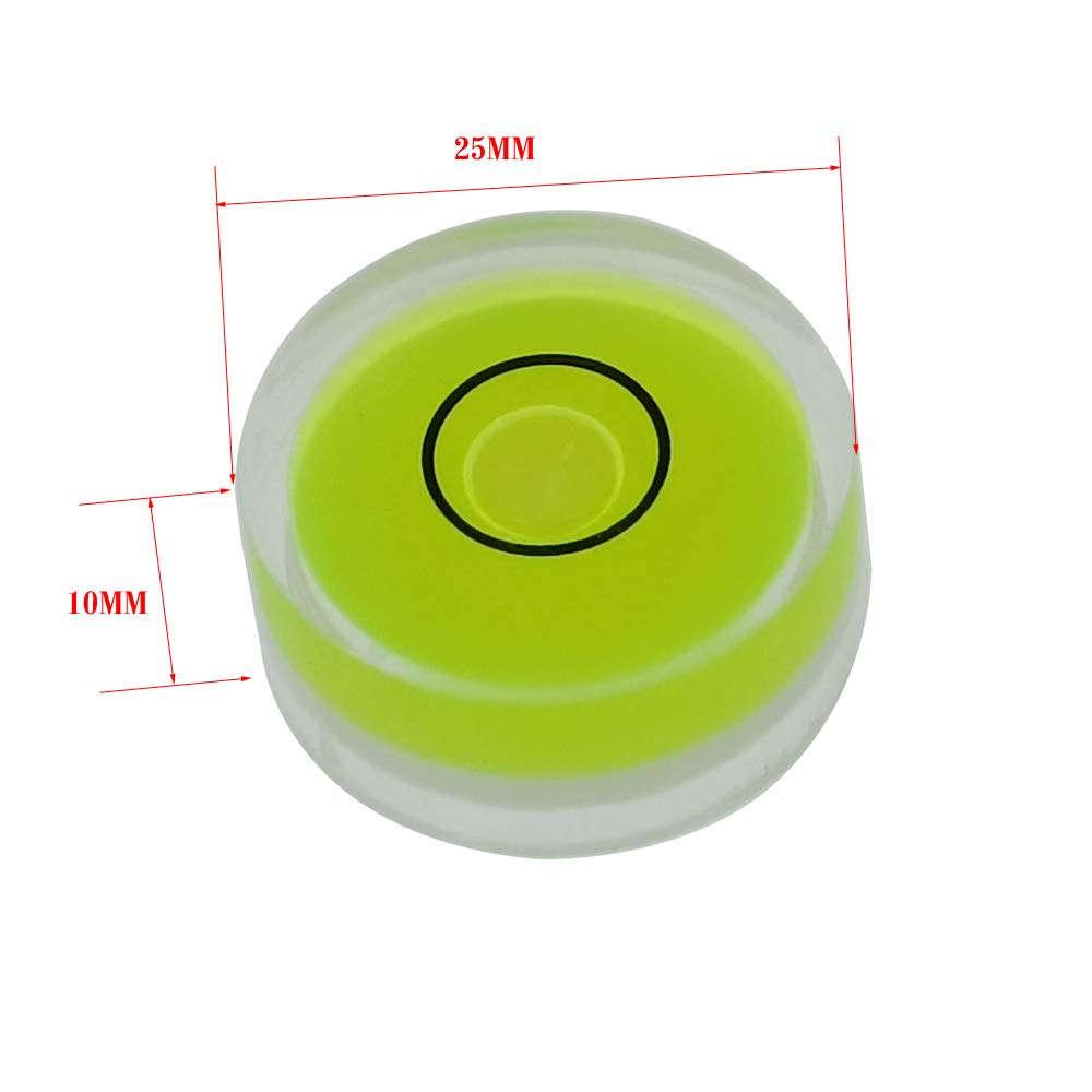 25Mm Circular Bubble Spirit Level By Gfnt For Tripod, Phonograph, Turntable Etc 4Pcs (25X10Mm Green)