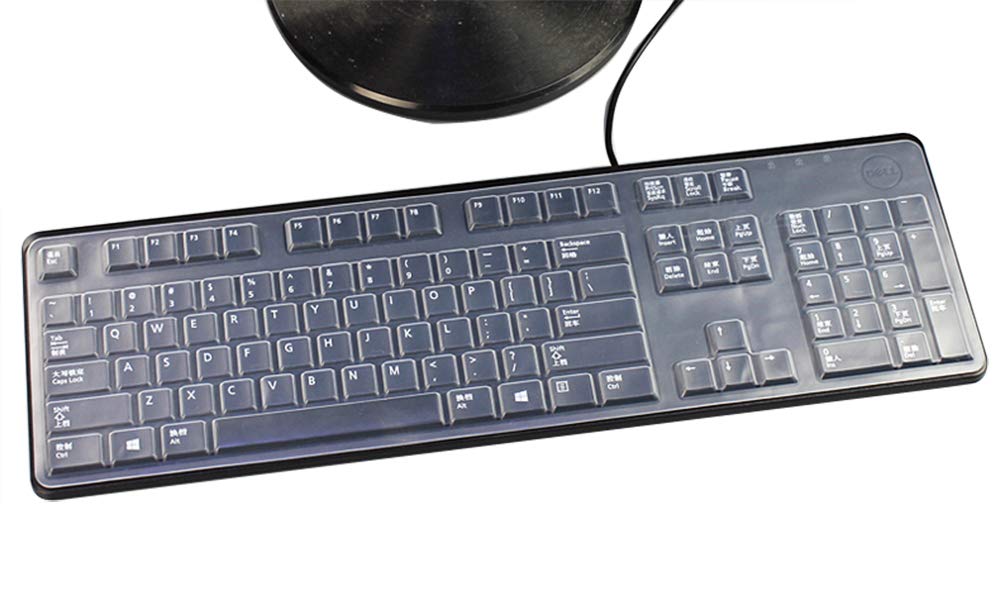Clear Anti Dust Silicone Keyboard Protector Skin Cover Compatible With Dell Kb212 B & Dell Kb4021 Desktop Pc Keyboard, Dell 2Gr9