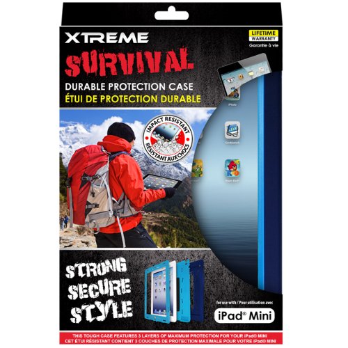 Xtreme Survival Durable Protection Case for iPad Mini - Retail Packaging - Blue