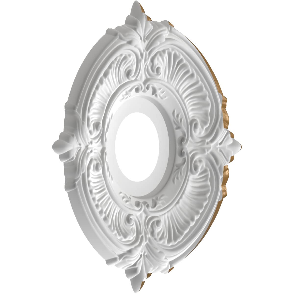 Ekena Millwork Cmp13Atcgh Attica Thermoformed Pvc Ceiling Medallion (Fits Canopies Up To 5), 13Od X 3 1/2Id X 3/4P, Metallic Gol