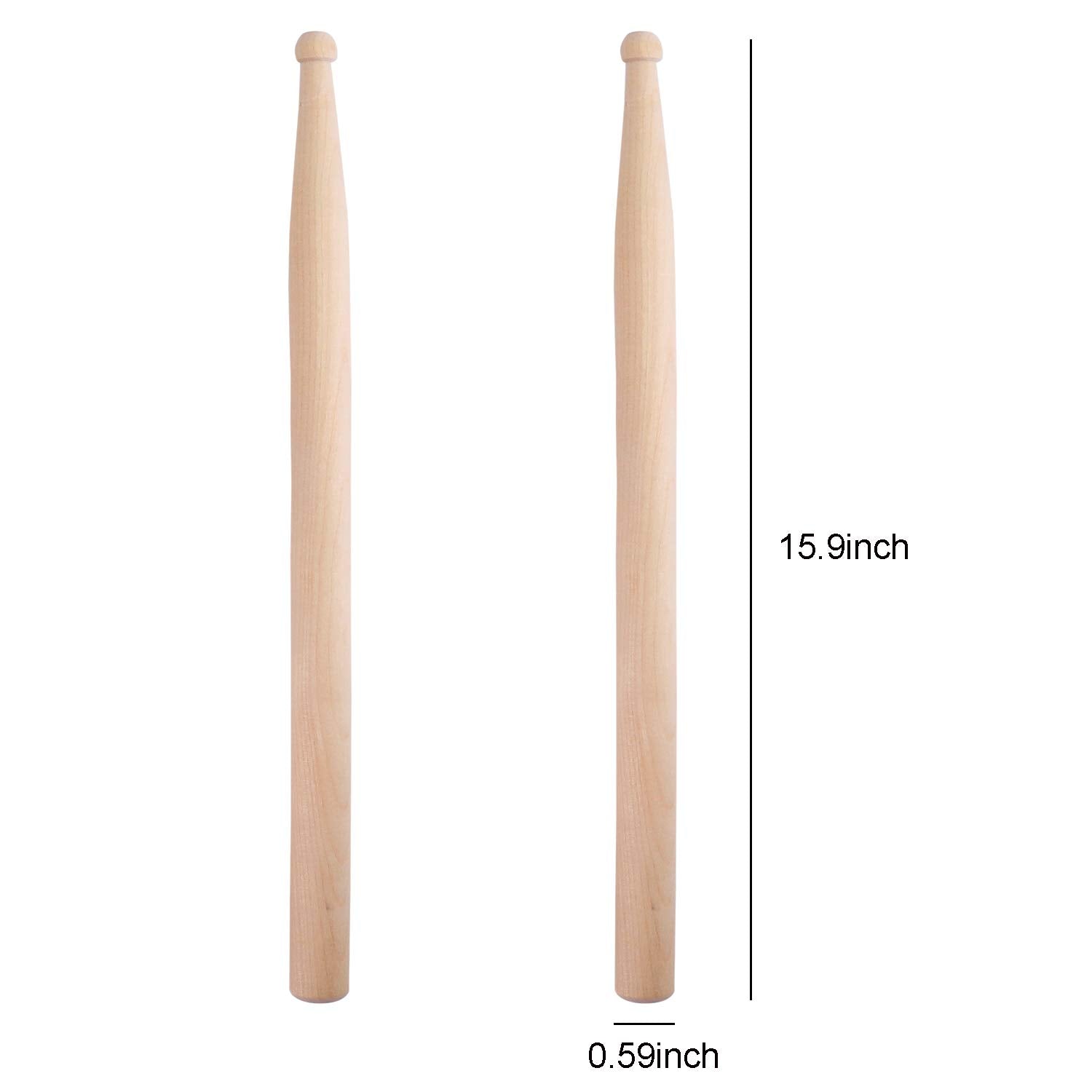 Suwimut 12 Pairs 5A Drumsticks, Classic Maple Wood Drum Sticks For Kids And Adults, Oval Wood Tip Drum Sticks Set For Jazz Drum