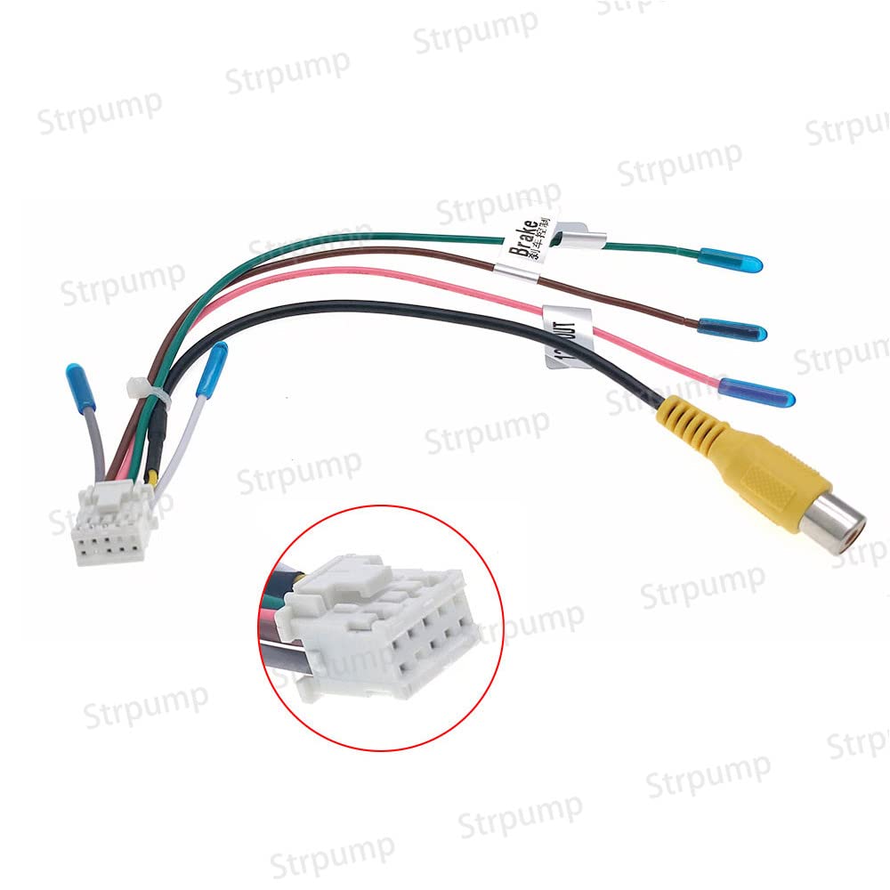 Strpump Car Radio Stereo Rearview Camera In Back Up Rearview Input Adapter Plug For Aftermarket Android Radio Stereo With 16Pin