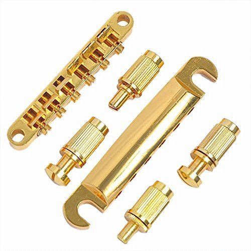 Musiclily Abr 1 Style Tune O Matic Bridge Tailpiece Set For Les Paul Guitar Replacement, Gold