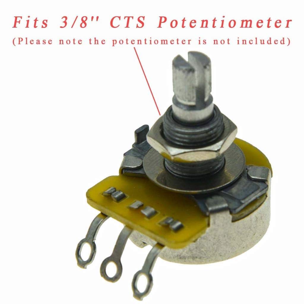 Kaish 20Pcs Us Thread 3/8'' Guitar Pots Nuts Potentiometer Hex Nut And Washers For Cts Pots & Switchcraft Jacks Nickel