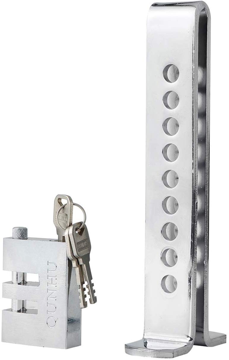 Flk Tech Anti Theft Brake Clutch Lock, Stainless Steel Clutch Lock Accelerator Lock, 9 Hole Adjustable Brake Pedal Lock With 3 K