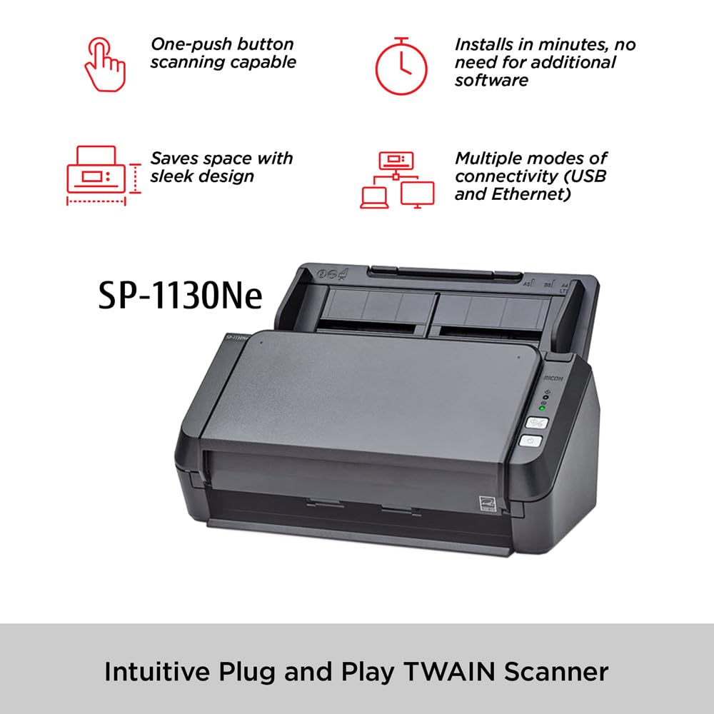 Fujitsu Sp 1130Ne Easy To Use Color Duplex Document Scanner With Automatic Document Feeder (Adf) And Twain Driver