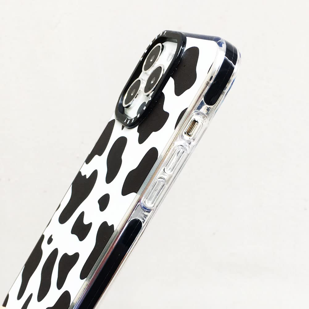 Abbery Designed For Iphone 13 Pro Case Cow Print, Clear With Design Cow Pattern Cute Silicone Tpu Sturdy Shockproof Protective W