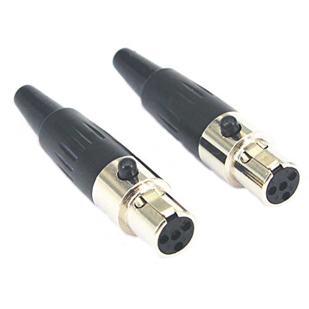 Onelinkmore Mini Xlr Ta4F 4Pin Female Audio Connector Microphone Cable Socket Adapter Mini Xlr Jack,4 Pin For Pro Microphones Pa