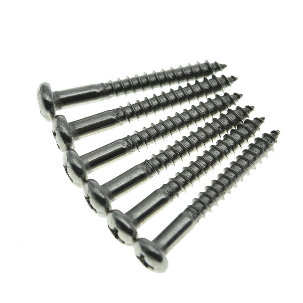 Dopro 6 Pack Stainless Steel Phillips Head Vintage Style Guitar Tremolo Bridge Mounting Screws Fits Vintage Fd Strat/Stratocaste