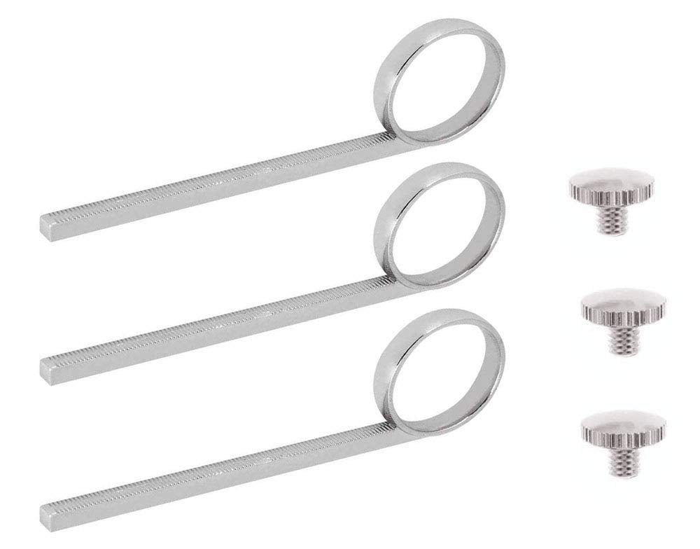 Jiayouy 3 Set B Flat Trumpet Valve Slide Finger Ring With Holder Screw For Trumpet Accessory Replacement