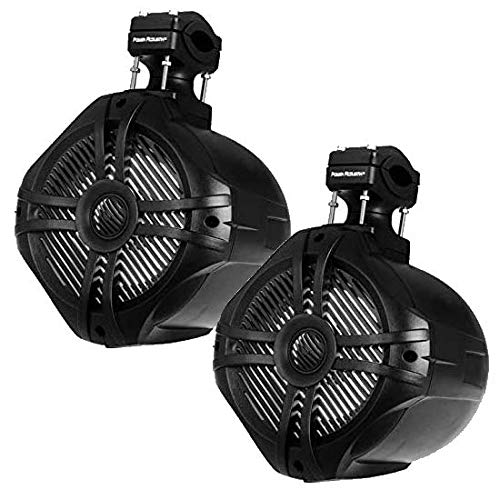 Power Accoustik MWT-65BL LED Marine Wake Tower Speakers 6.5 inch 600W Black