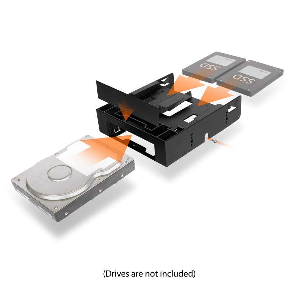 Icy Dock Dual 2.5'' Hdd/Ssd & One 3.5'' Hdd/Device Front Bay To External 5.25'' Bay Ssd Mounting Bracket   Flex Fit Trio Mb343Sp