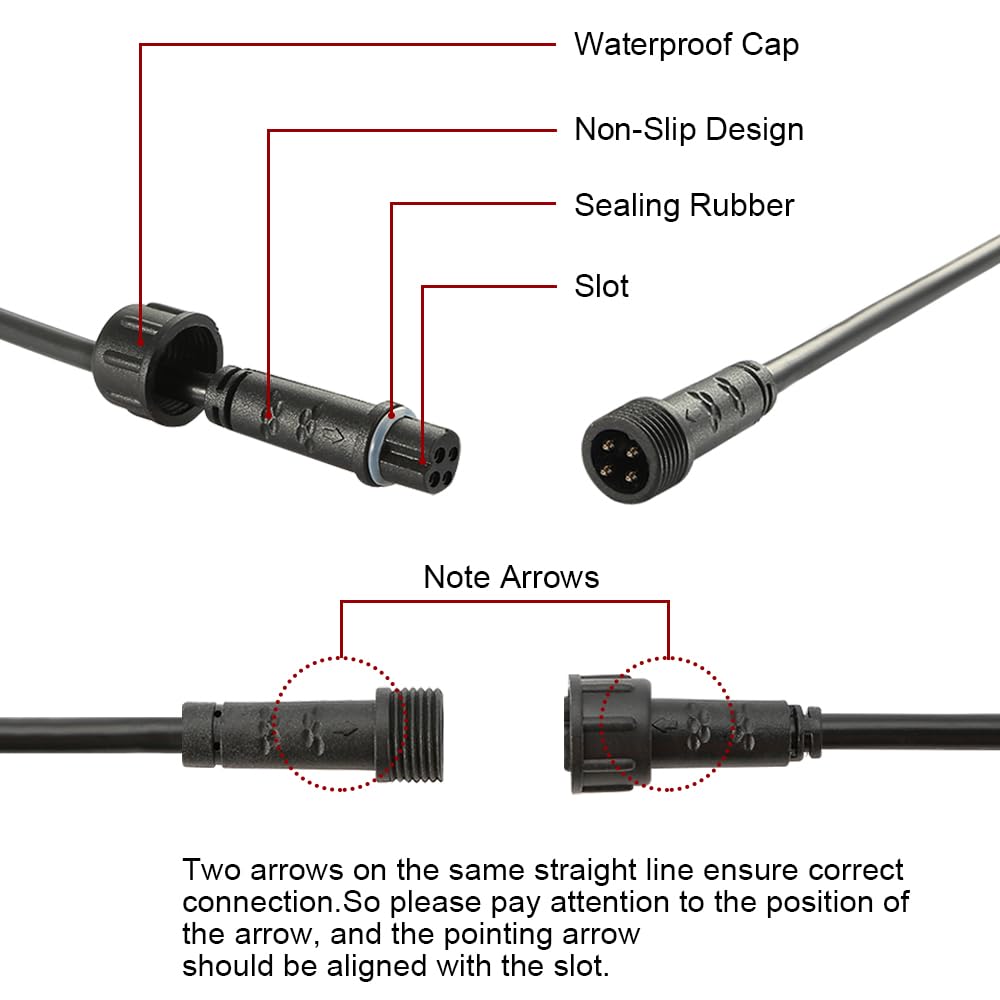 4 Pin Extension Cable Only For Rgb+Ic, Rgb+Multi Color, Rainbow Deck Lights, Note: 4 Pin Extension Cable Not For Rgbw (Rgb+Warm