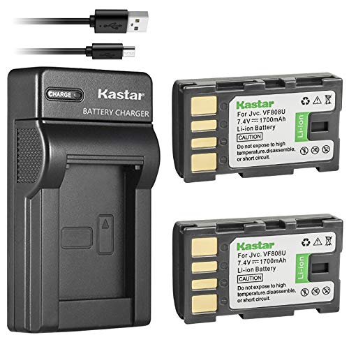 Kastar Battery (X2) & Slim Usb Charger For Jvc Bn-Vf808, Bn-Vf808U, Bnvf808 And Jvc Everio Gz-Mg130 148 150 155 175 255 275 575 
