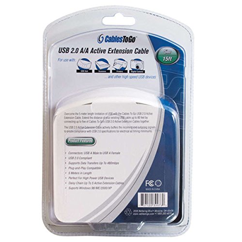 C2G Usb Long Extension Cable, Usb Cable, Usb A To A Cable, Beige, 16.4 Feet (5 Meters), Cables To Go 39978