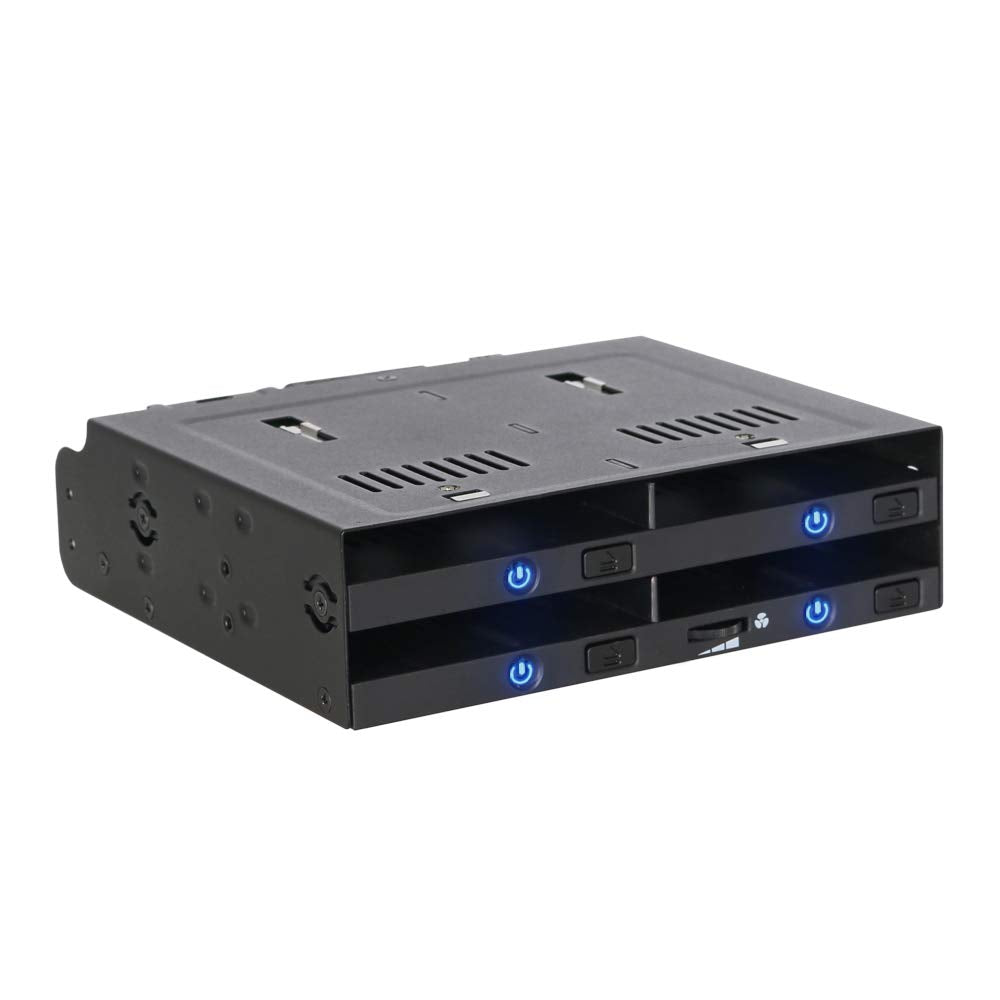 ICY DOCK TrayLess 4 x 2.5 SATA/SAS SSD/HDD HotSwap Docking Enclosure for 5.25 Bay | FlexiDOCK MB014SPB