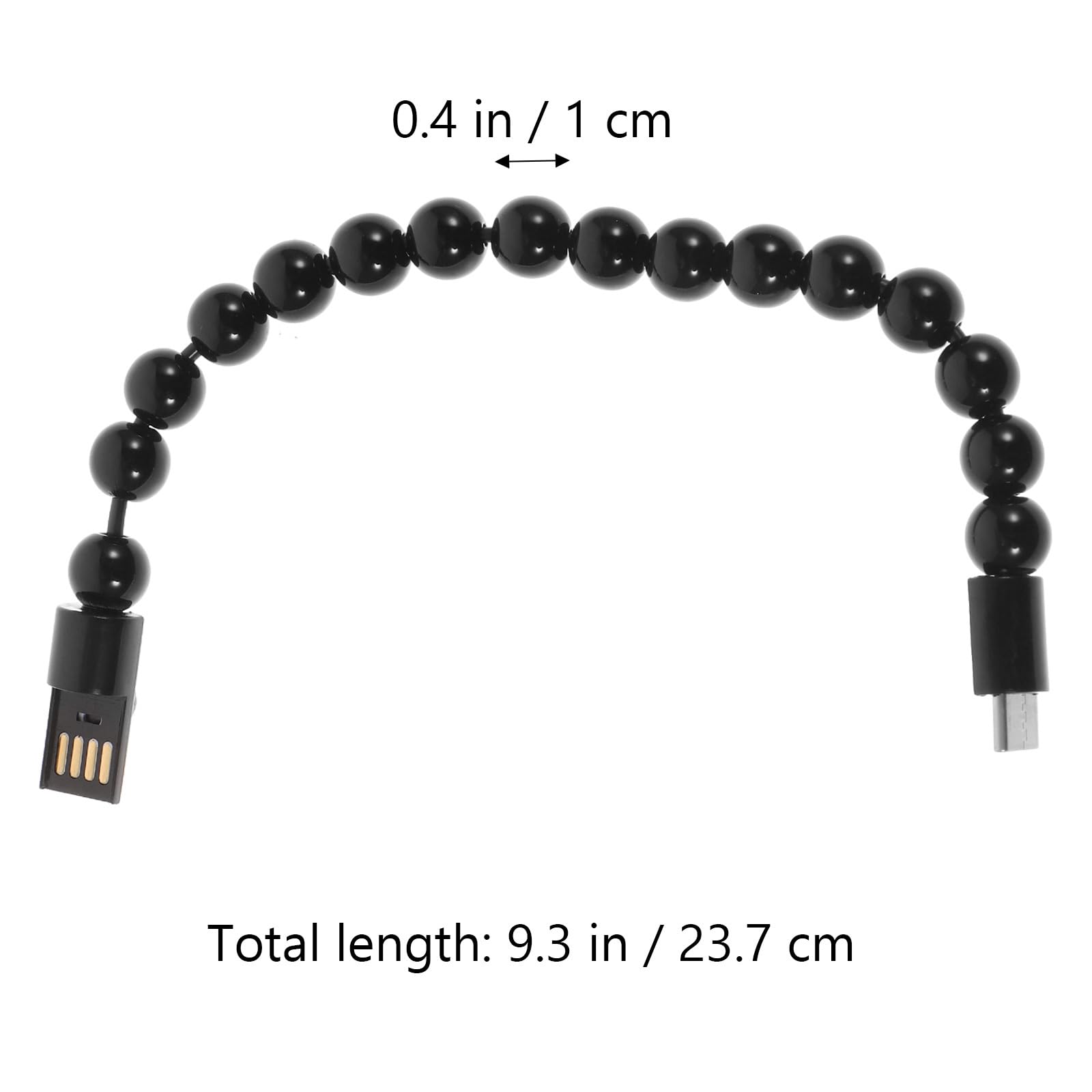 Usb Type C Cable, 2 Pack Bead Bracelet Usb Data Sync Fast Charging Cable For S9 S8 Note 9 8, V20 V30 G5 (Black And White)